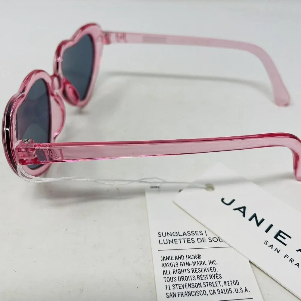 Janie and Jack Toddler Girls Size 2-4 Years Heart Shaped Sunglasses in Pink